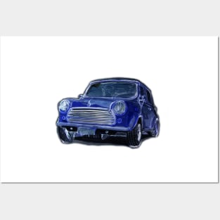 Classic Mini Chalk Blue Posters and Art